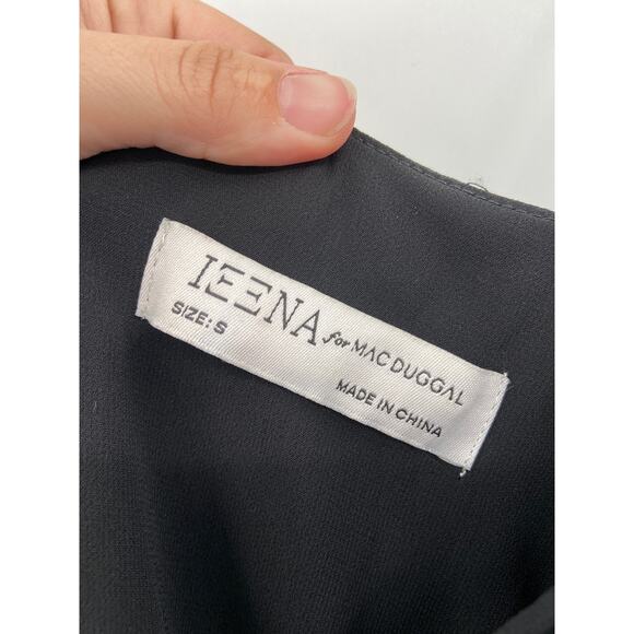 Ieena for Mac Duggal 2650 Black Sleeveless V-Neck Chiffon Tea Length Dress S NWT - Picture 6 of 7